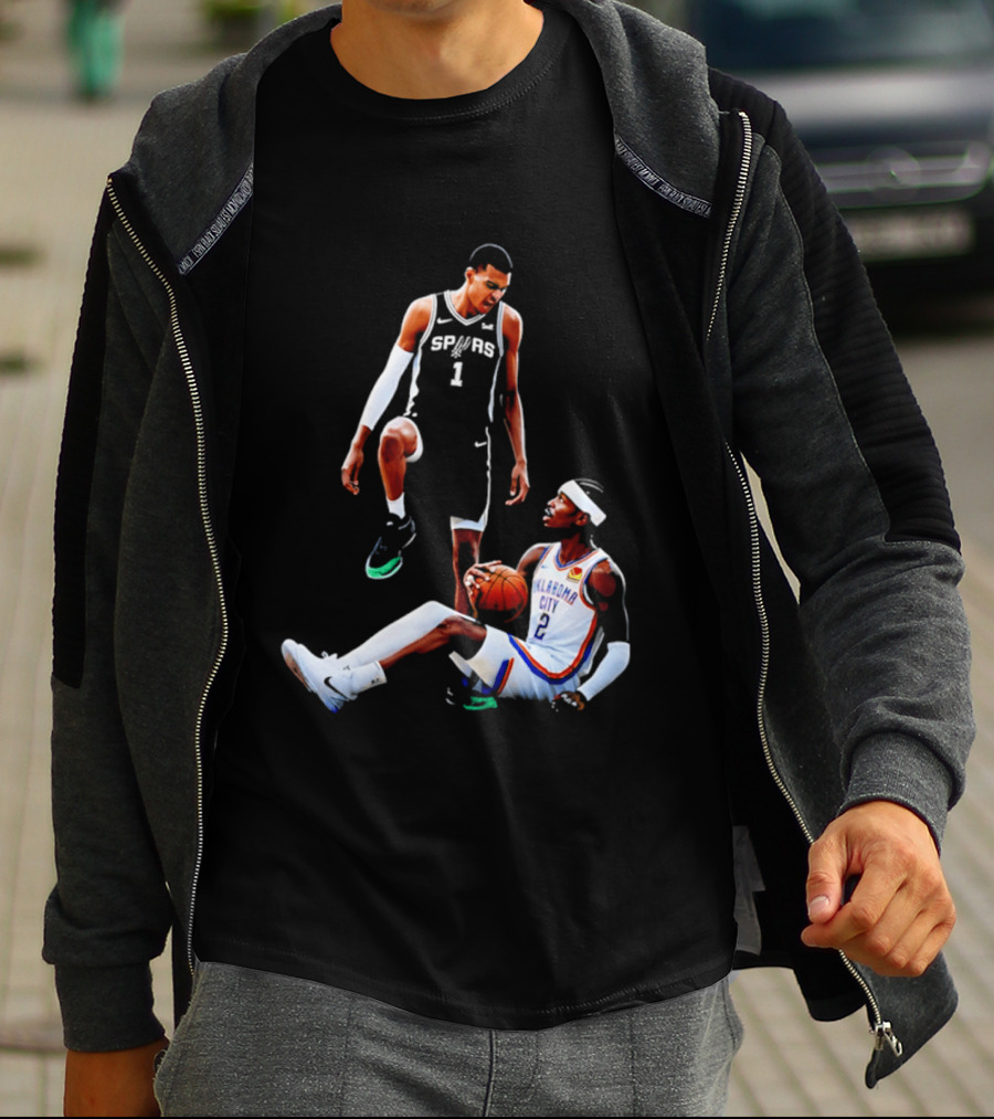 Victor Wembanyama Spurs Number 1 Vs Oklahoma City Number 2 Basketball Matchup T-Shirt