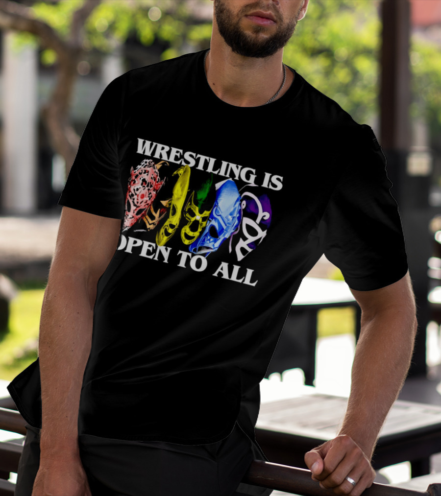 Wrestling Is Open To All Multicolor Lucha Libre Masks T-Shirt