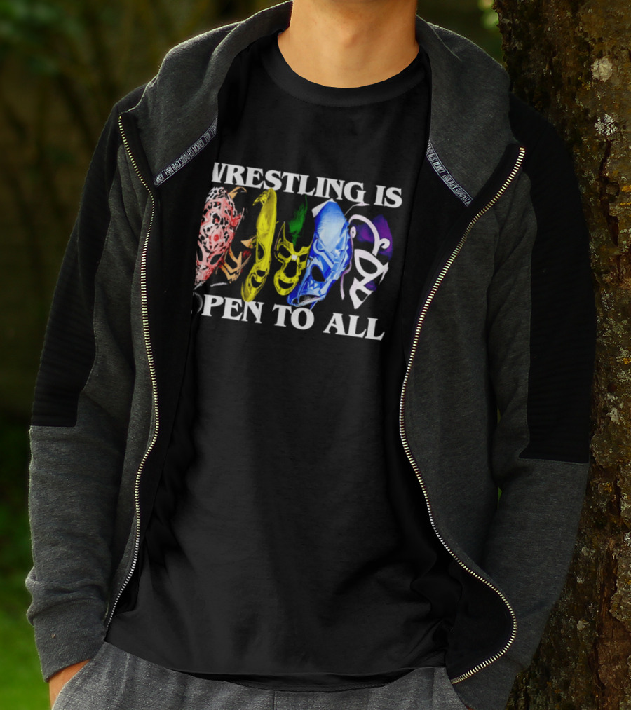 Wrestling Is Open To All Multicolor Lucha Libre Masks T-Shirt