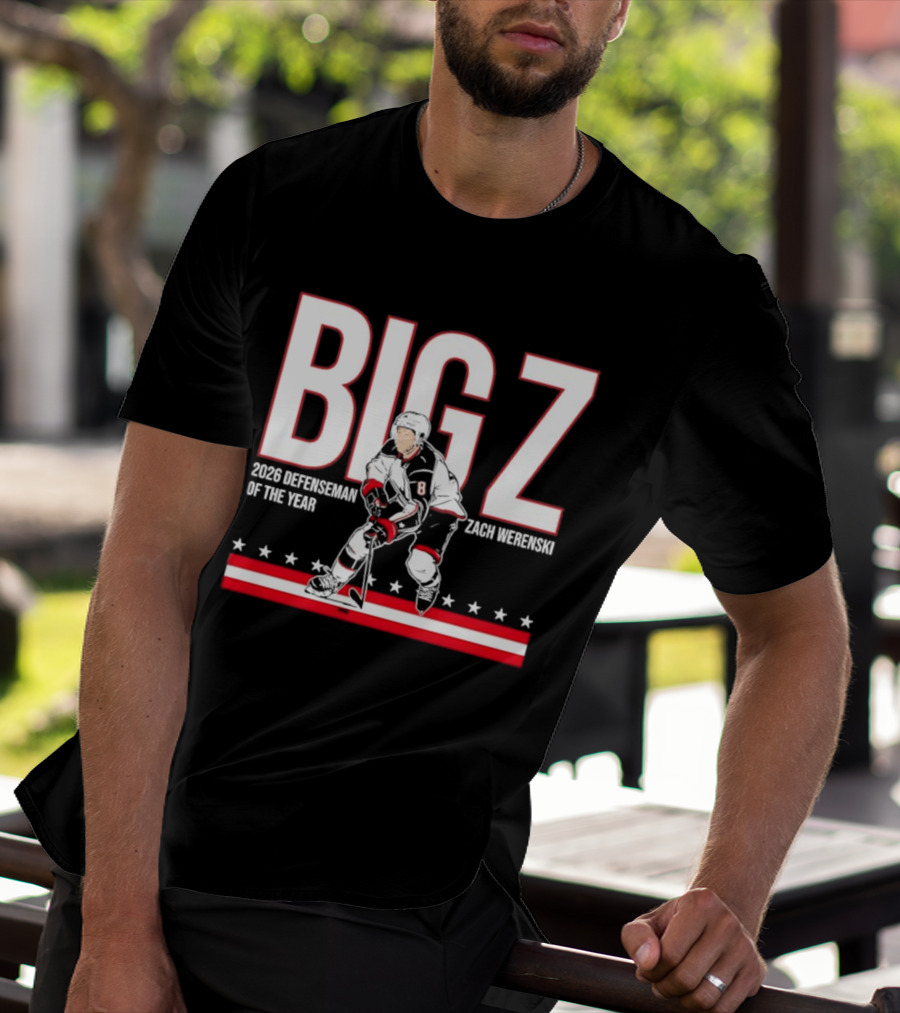 Big Z Zach Werenski Columbus Blue Jackets 2026 Defenseman Of The Year T-Shirt