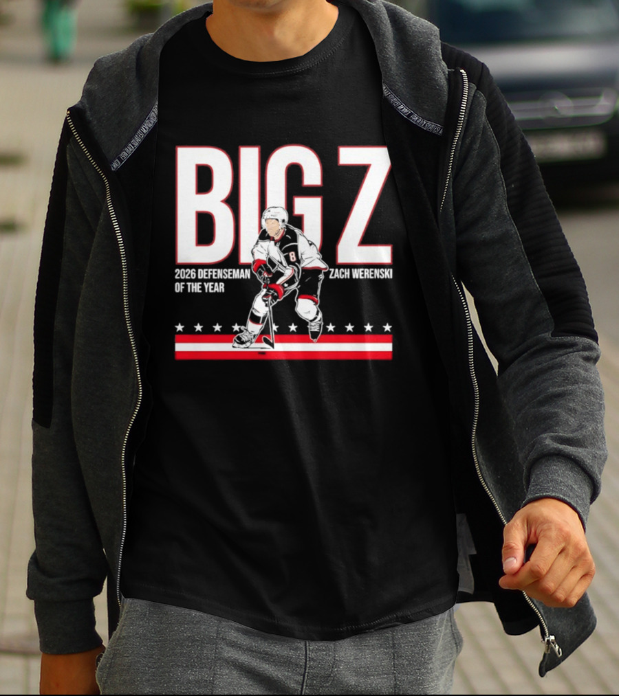 Big Z Zach Werenski Columbus Blue Jackets 2026 Defenseman Of The Year T-Shirt