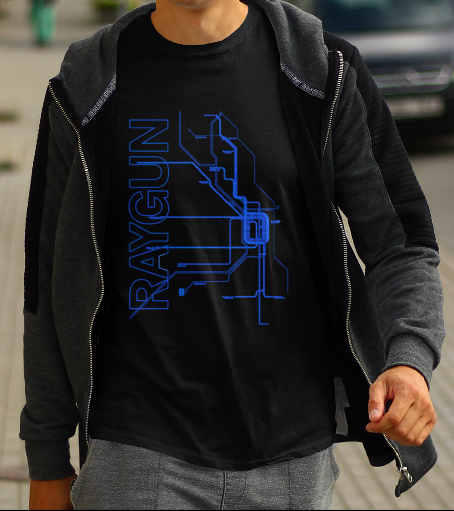 RAYGUN Chicago L Train Map T-Shirt