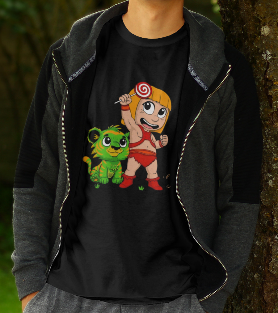 He Man And Battle Cat Masters Of Kindergarten Lollipop Adventure T-Shirt