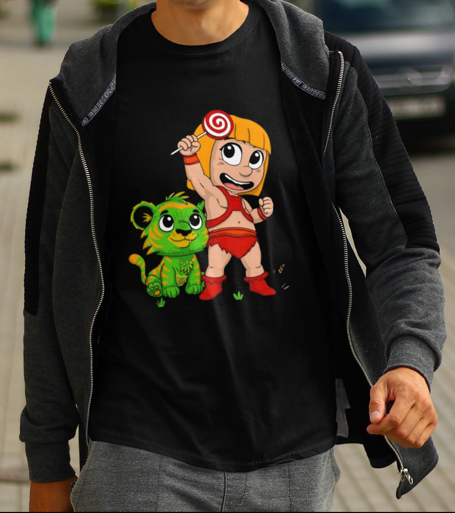 He Man And Battle Cat Masters Of Kindergarten Lollipop Adventure T-Shirt