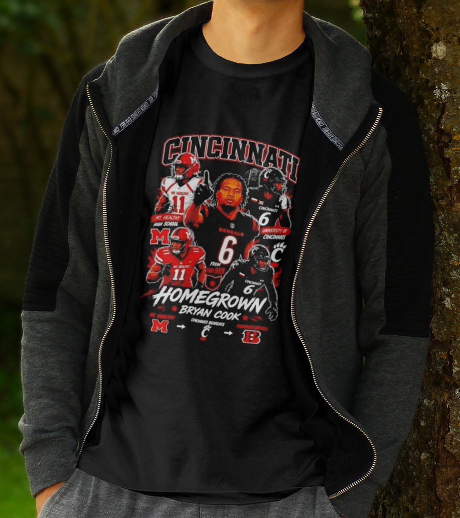 Cincinnati Bearcats Homegrown Bryan Cook University Of Cincinnati Mt. Healthy T-Shirt