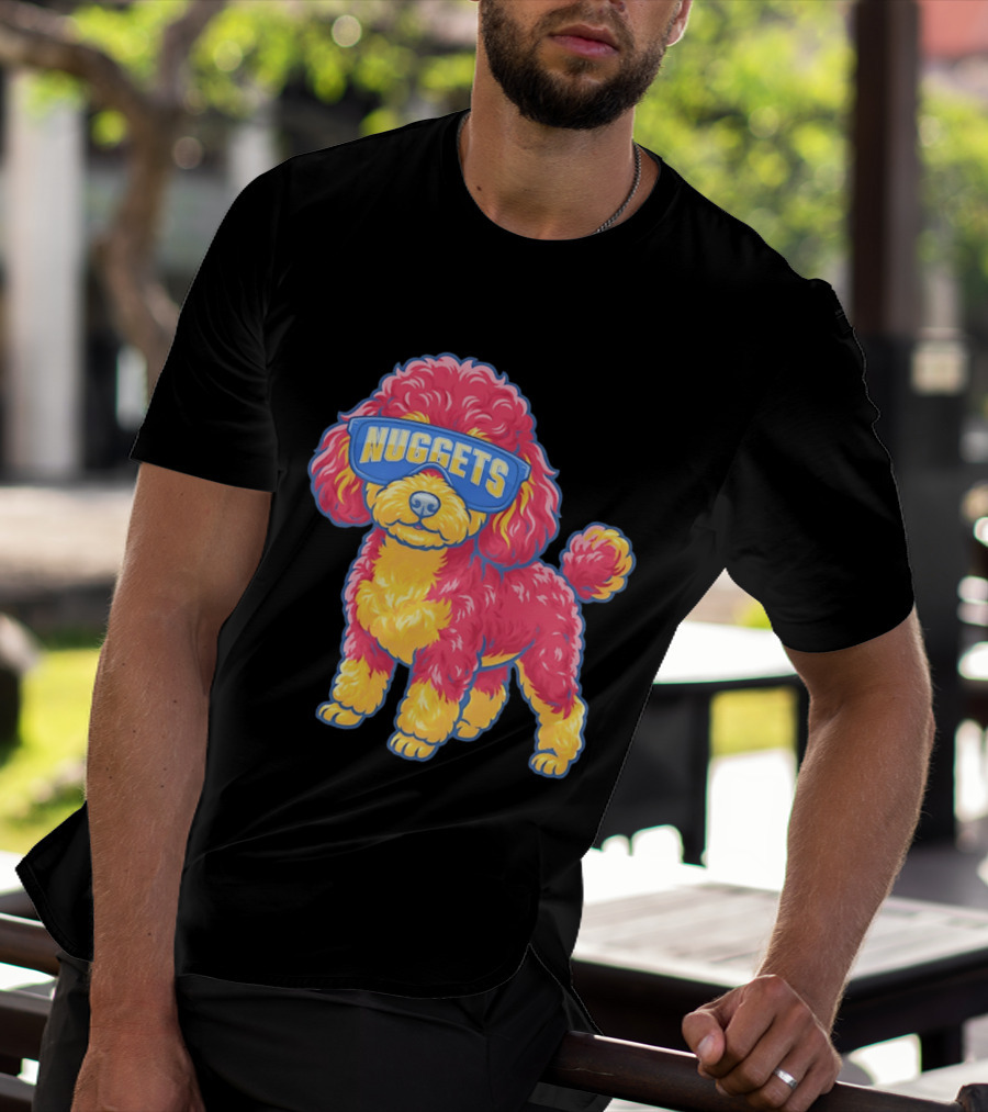 Denver Nuggets Teacup Poodle Wearing Oversized Glasses T-Shirt