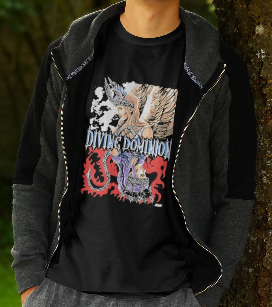 Divine Dominion Angel And Dragon Clash Heaven And Hell T-Shirt