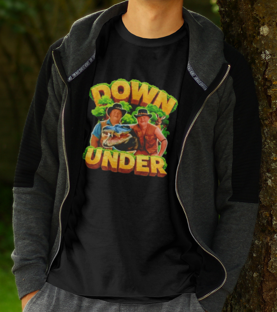 Down Under Crocodile Hunter Adventure With Outback Characters T-Shirt