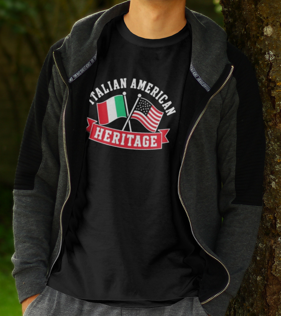 Italian American Heritage Flags United: Celebrating Cultural Pride T-Shirt