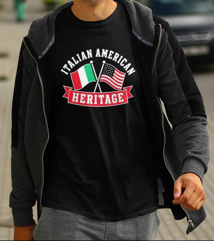 Italian American Heritage Flags United: Celebrating Cultural Pride T-Shirt