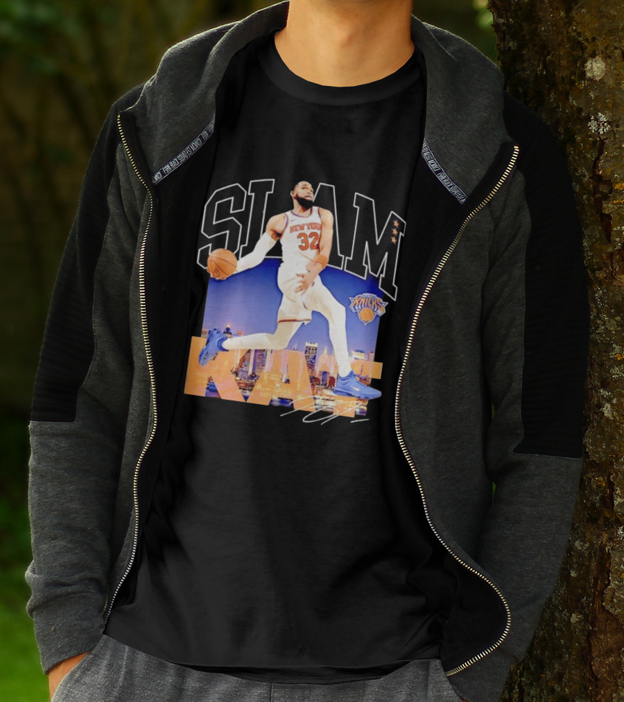 Karl Anthony Towns New York Knicks Slam Kat NBA Basketball 32 Jersey T-Shirt