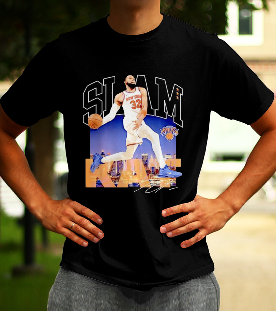 Karl Anthony Towns New York Knicks Slam Kat NBA Basketball 32 Jersey T-Shirt
