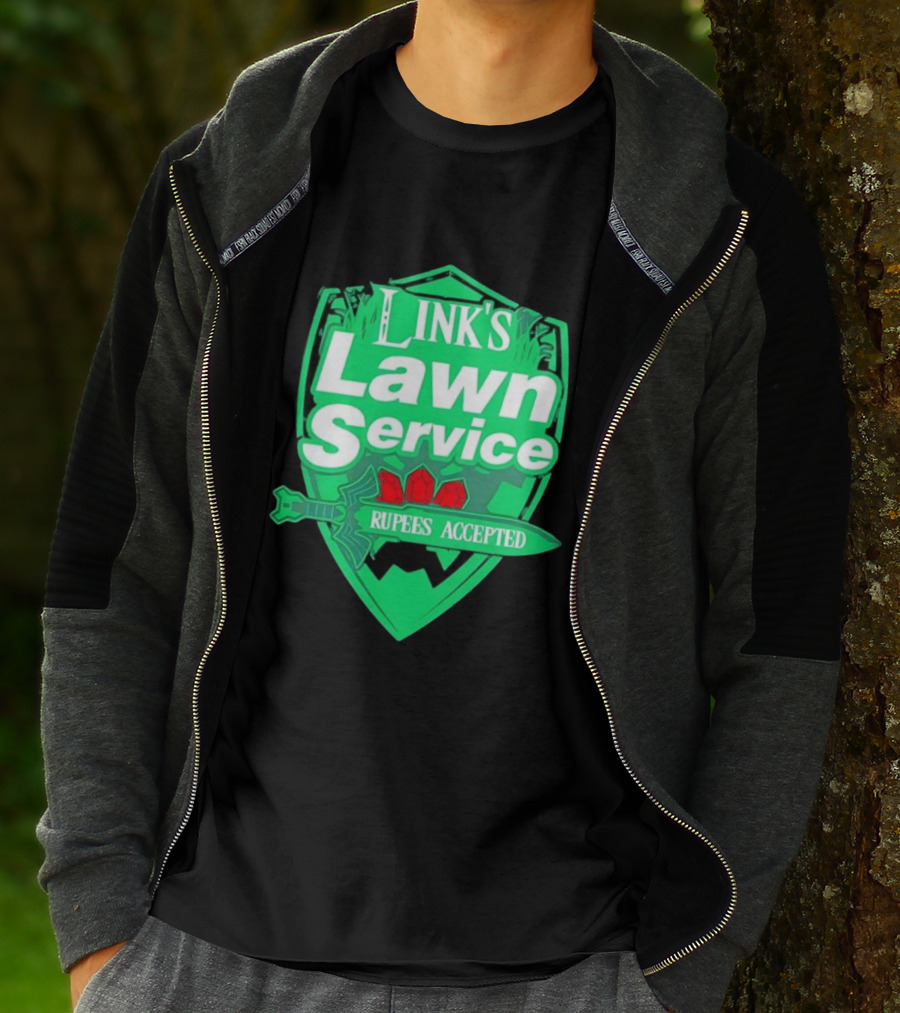 Link's Lawn Service Rupees Accepted The Legend Of Zelda Master Sword T-Shirt
