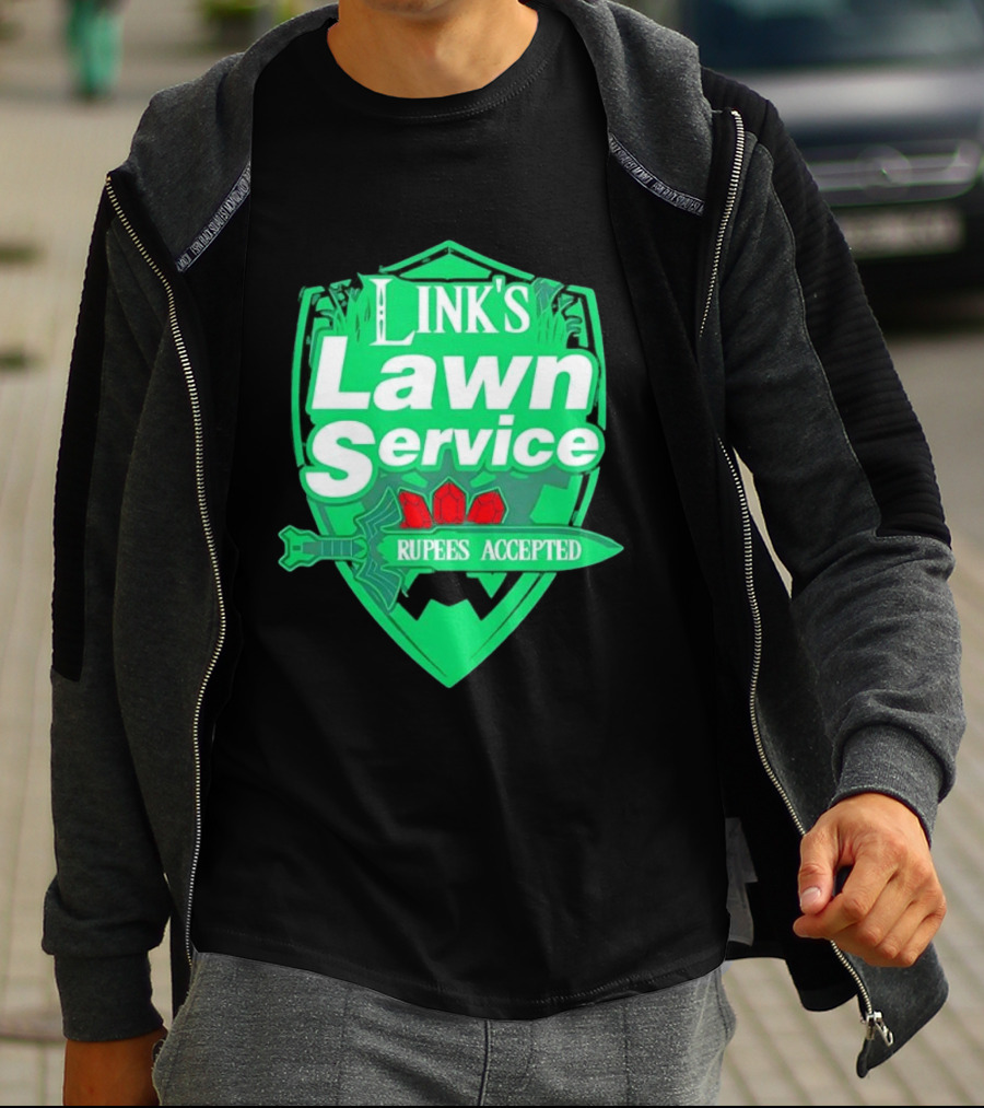 Link's Lawn Service Rupees Accepted The Legend Of Zelda Master Sword T-Shirt