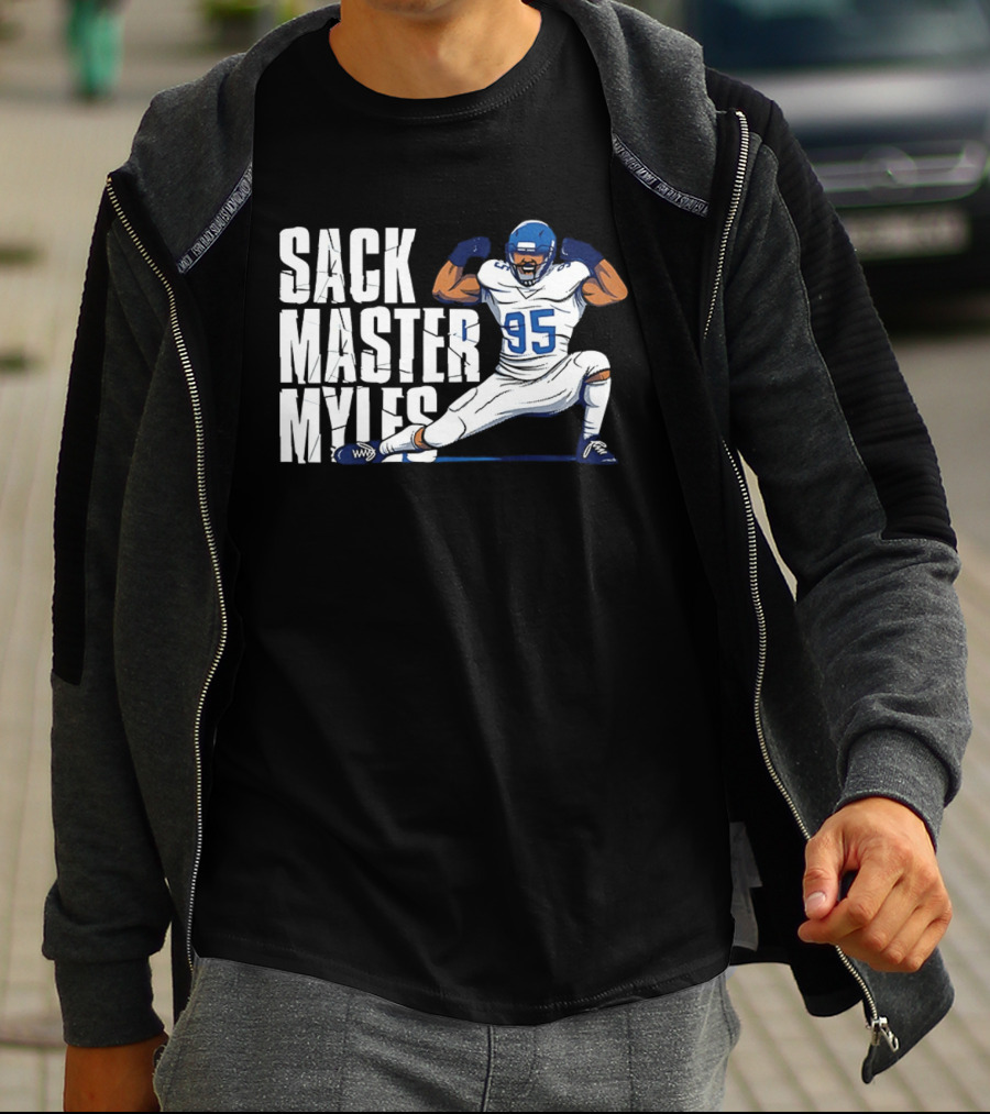 Sack Master Myles Garrett 95 Los Angeles Rams Football T-Shirt