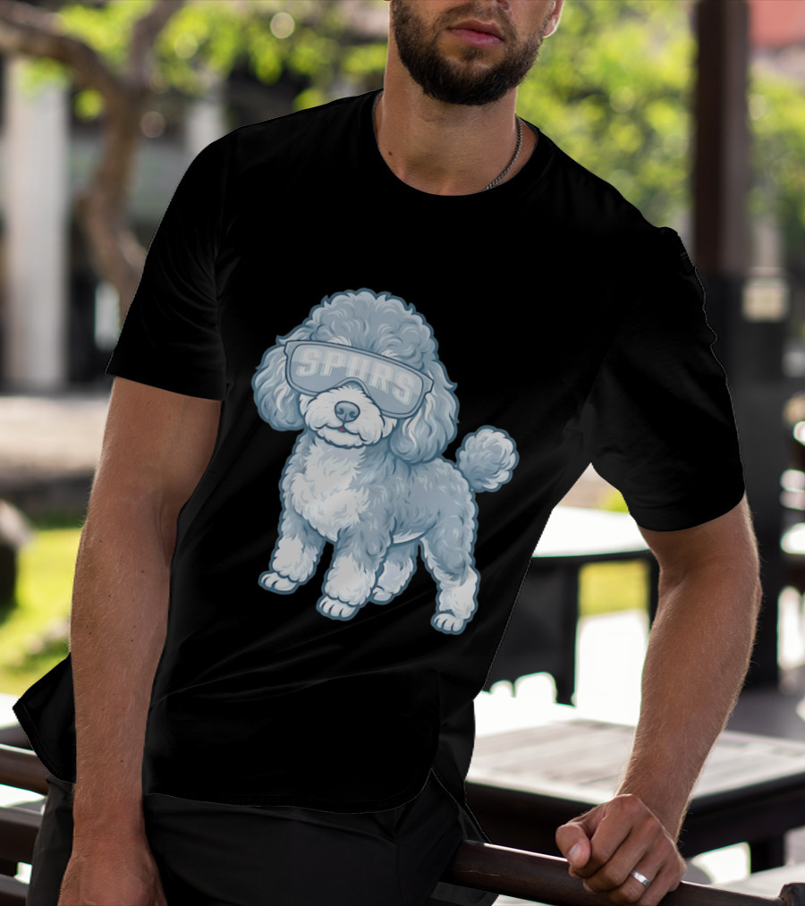 San Antonio Spurs Teacup Poodle With Goggles T-Shirt