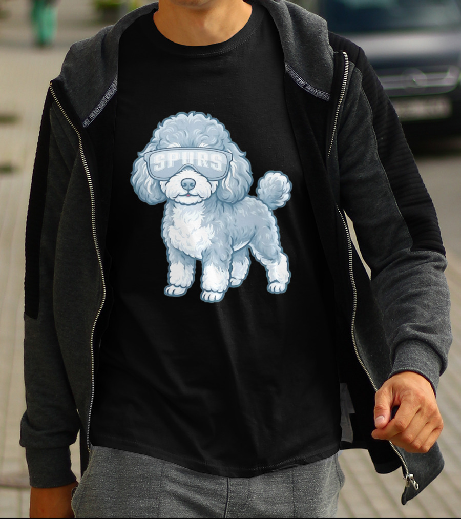 San Antonio Spurs Teacup Poodle With Goggles T-Shirt