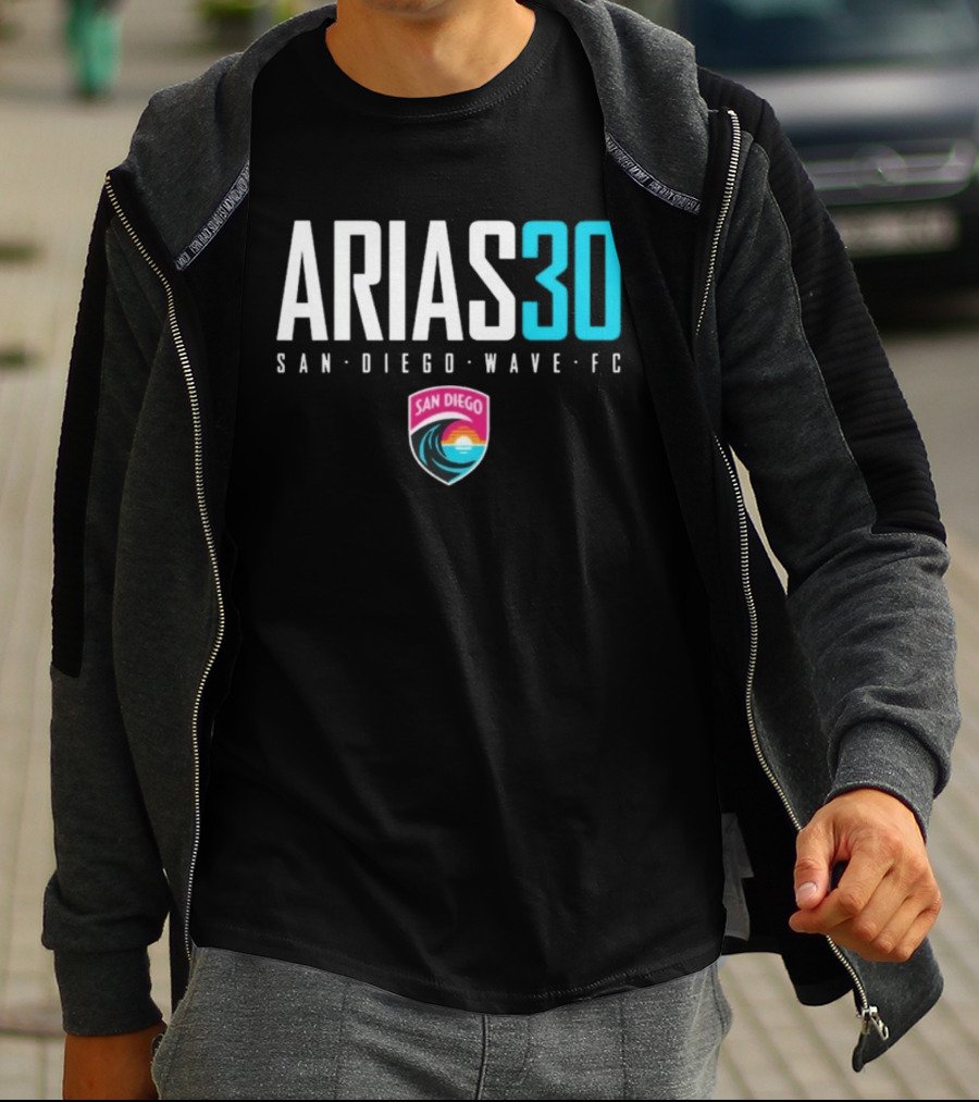 Arias 30 San Diego Wave FC Soccer NWSL Player Team Crest T-Shirt