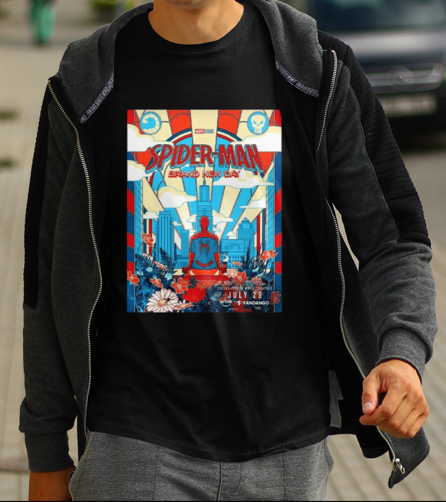 Spider Man Brand New Day Exclusive Movie Theaters July 29 Prime Fandango T-Shirt