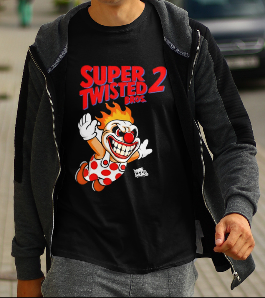 Super Twisted 2 Bros Sweet Tooth Twisted Metal Video Game Mashup T-Shirt