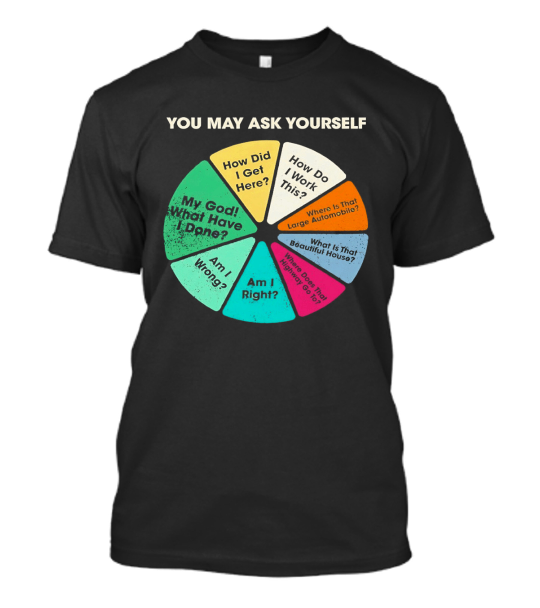Talking Heads Pie Chart Lyrics You May Ask Yourself Once In A Lifetime T-Shirt