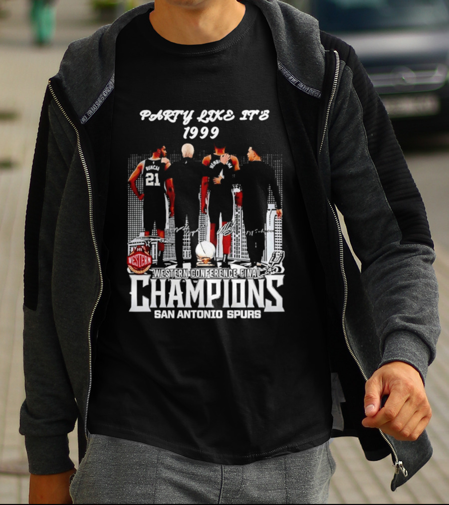 Party Like It's 1999 San Antonio Spurs Champions Tim Duncan Gregg Popovich Victor Wembanyama T-Shirt