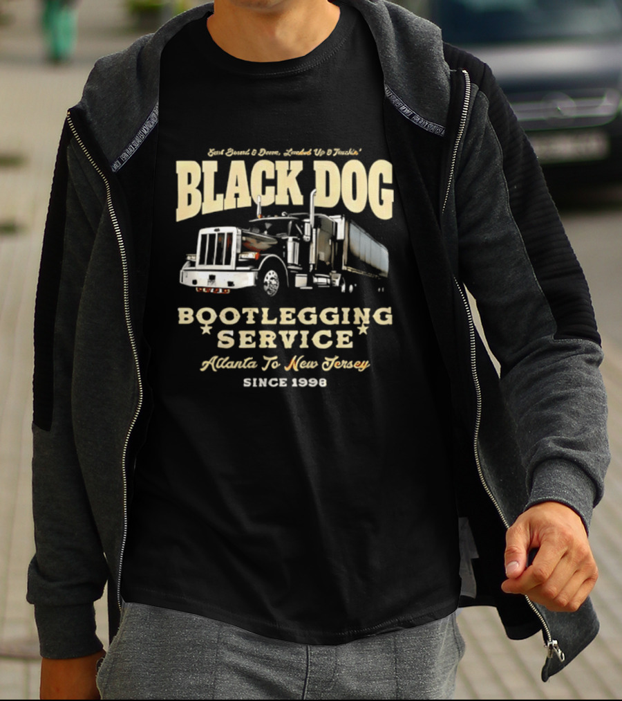 Black Dog Boot Service Atlanta To New Jersey Since 1998 Truck T-Shirt