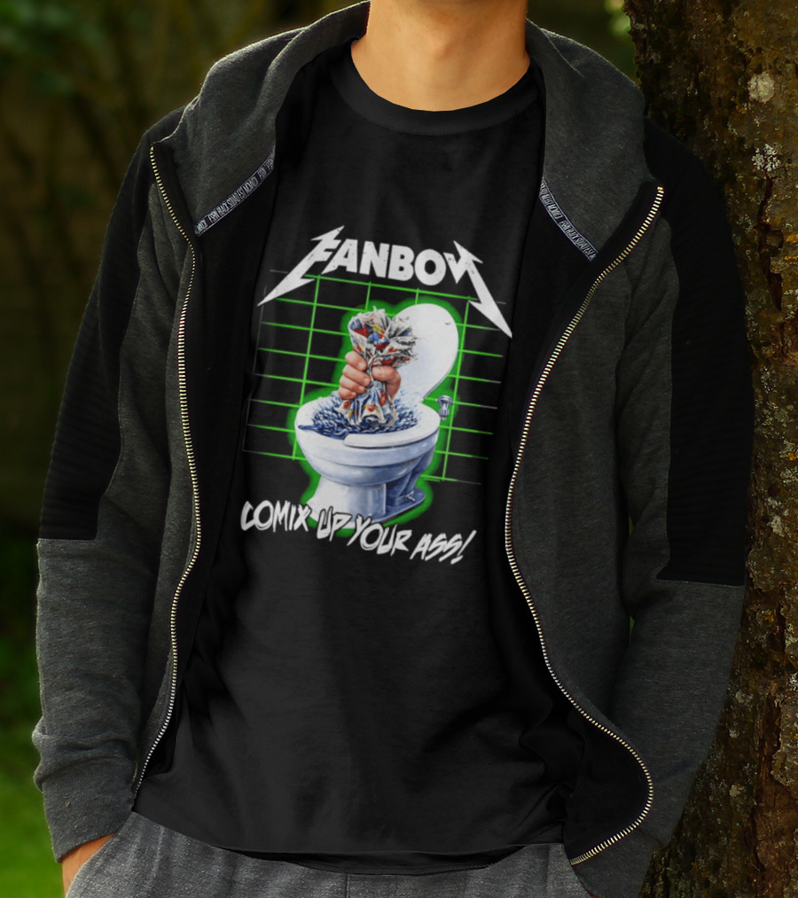 FANBOY Comix Up Your Ass Toilet Hand Print T-Shirt