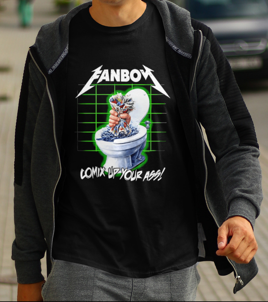 FANBOY Comix Up Your Ass Toilet Hand Print T-Shirt