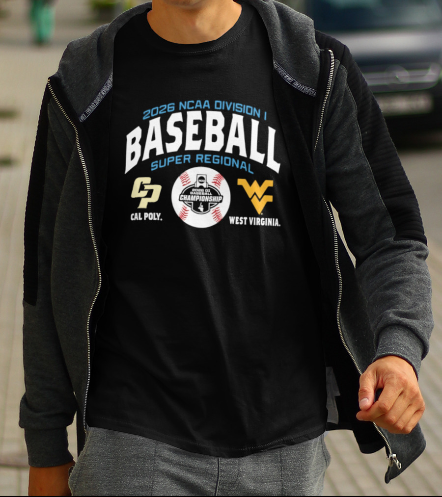 2026 NCAA Division I Baseball Super Regional Cal Poly West Virginia T-Shirt