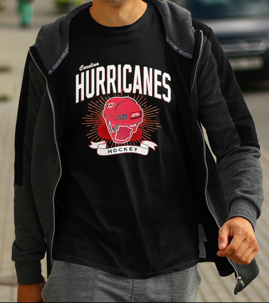 Carolina Hurricanes Red Helmet Hockey T-Shirt