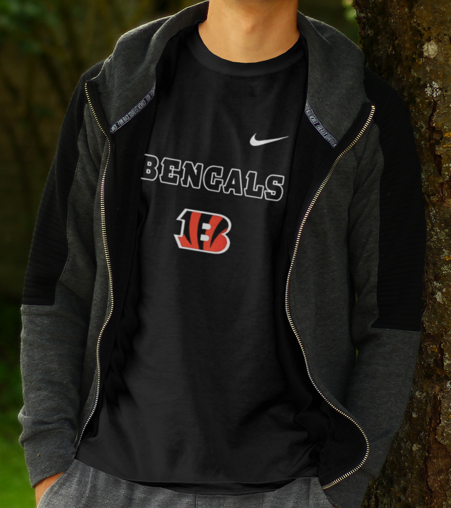 Bengals Skeleton Blue Colla American Proud Mechanic Cincinnati B Nike B T-Shirt