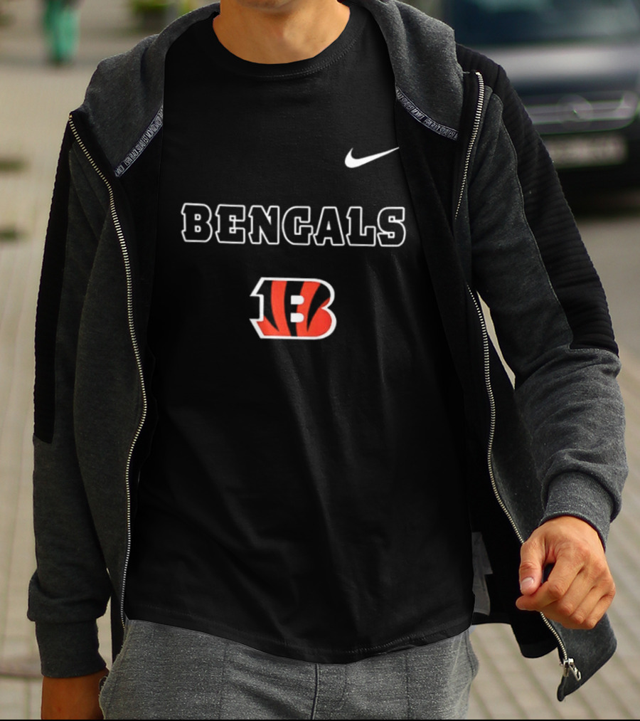 Bengals Skeleton Blue Colla American Proud Mechanic Cincinnati B Nike B T-Shirt