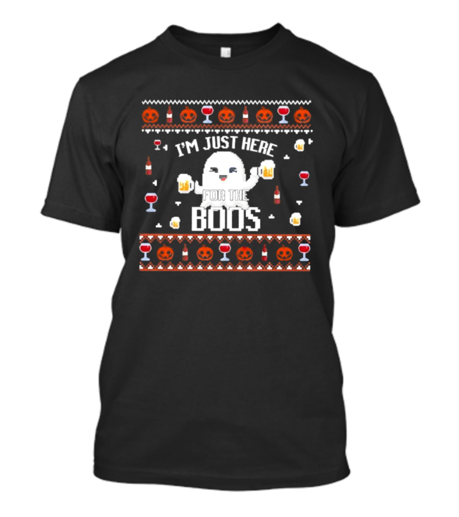 Halloween I'm Just Here For The Boos Busch Light Ghost Beer Pumpkins T-Shirt