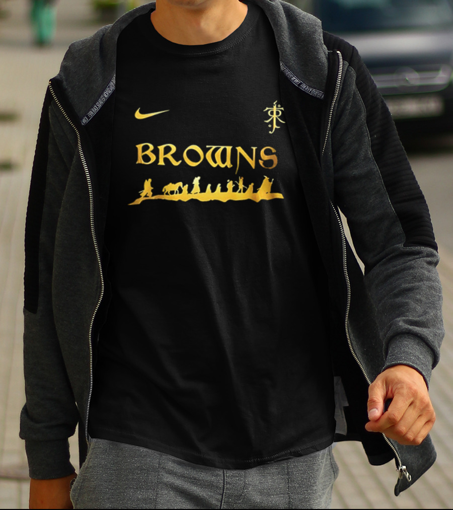 Cleveland Browns Nike Fellowship Inspired By Lord Of The Rings Collaboration T-Shirt