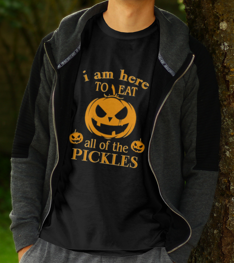 I Am Here To Eat All Of The Pickles Pumpkin Halloween T-Shirt