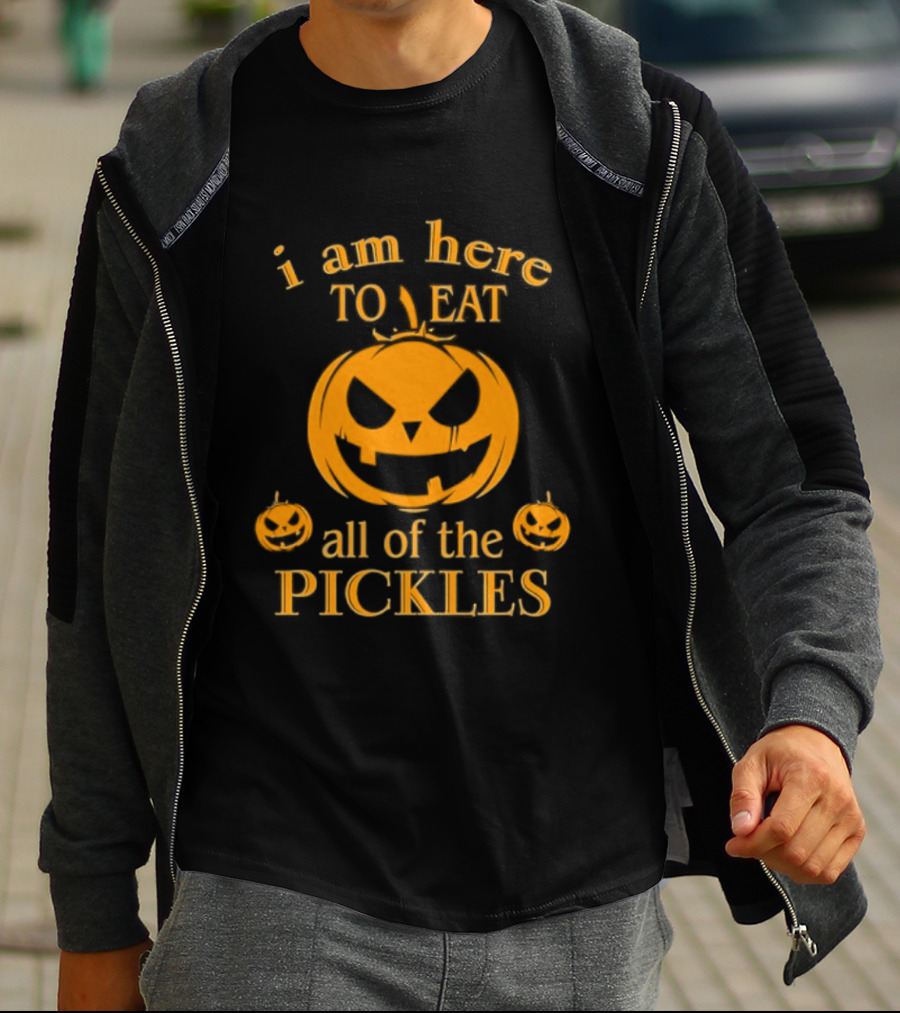 I Am Here To Eat All Of The Pickles Pumpkin Halloween T-Shirt
