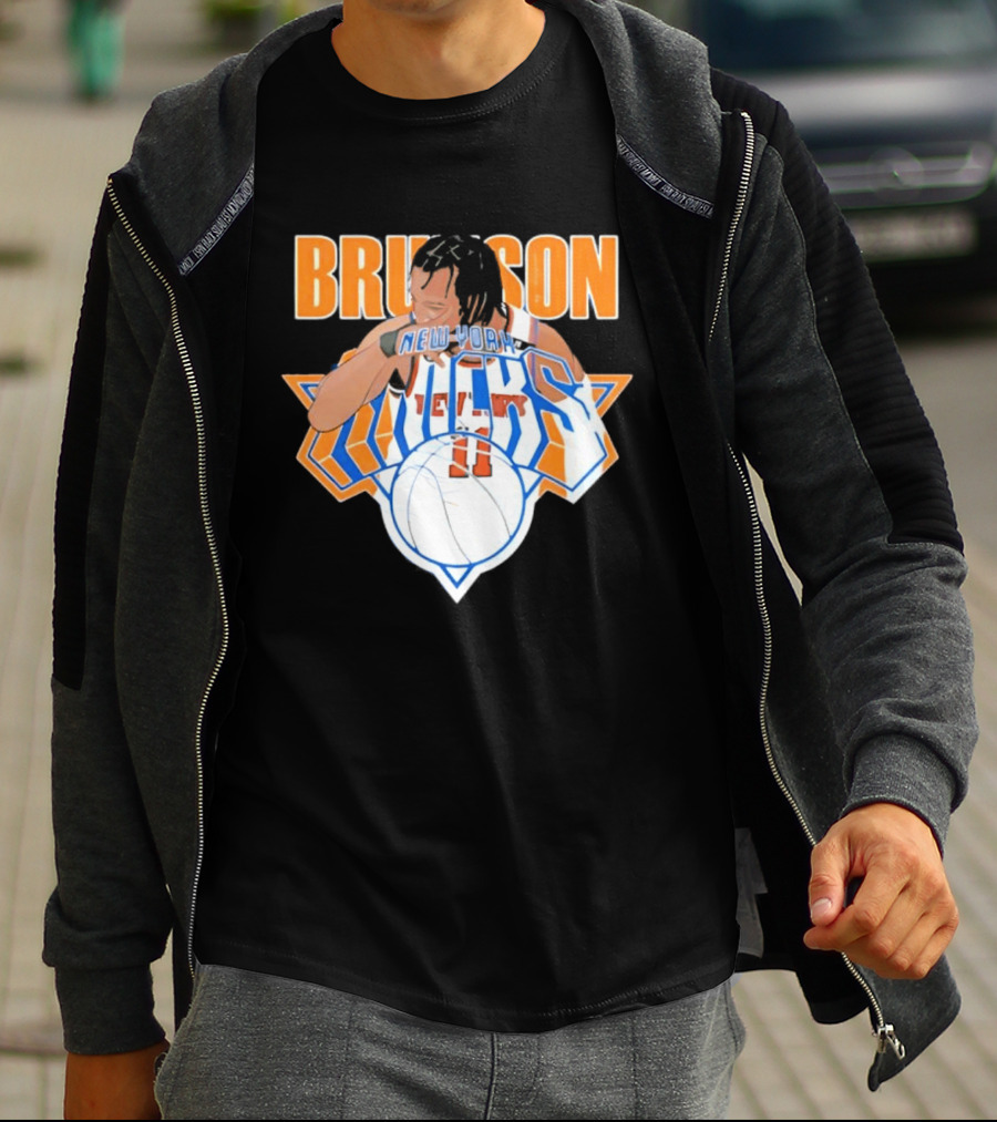 Jalen Brunson New York Knicks 11 Caricature Basketball T-Shirt