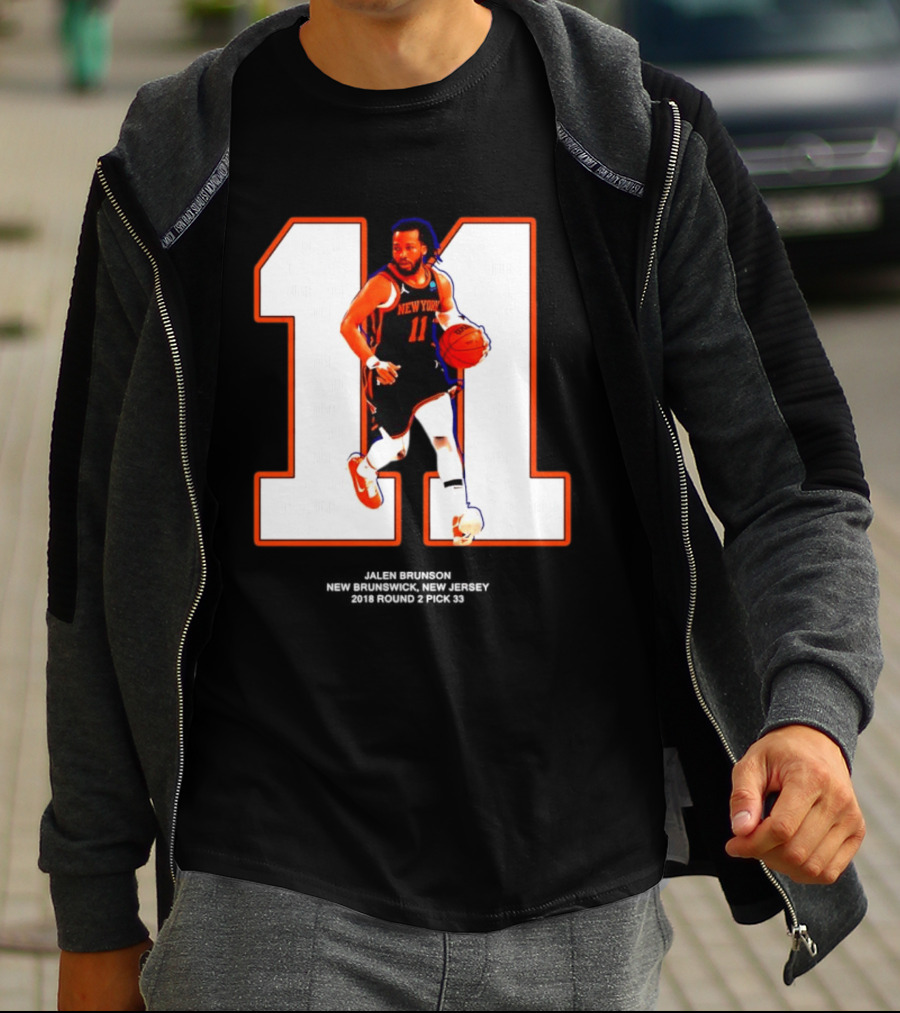 New York Knicks Jalen Brunson Number 11 New Brunswick Basketball T-Shirt
