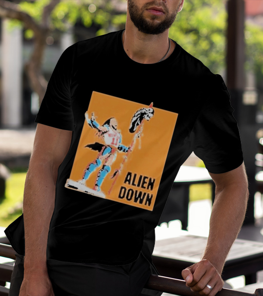 Jalen Brunson Knicks 11 Alien Down Spurs Wemby T-Shirt