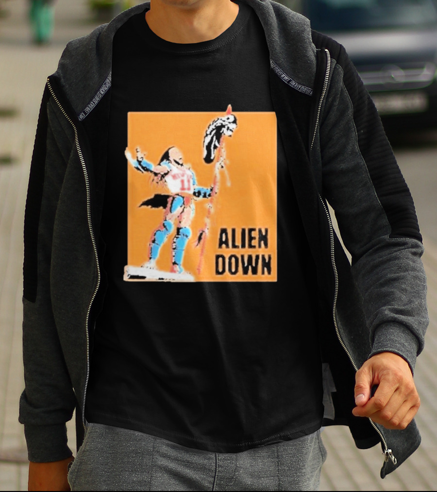 Jalen Brunson Knicks 11 Alien Down Spurs Wemby T-Shirt