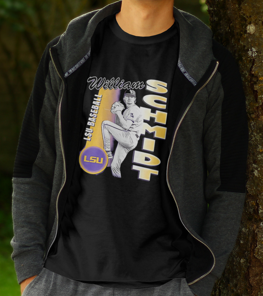 LSU Baseball William Schmidt Pitching Pose T-Shirt