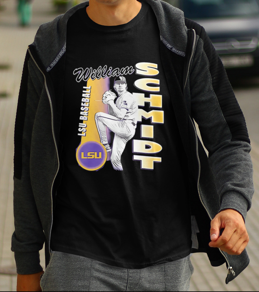 LSU Baseball William Schmidt Pitching Pose T-Shirt