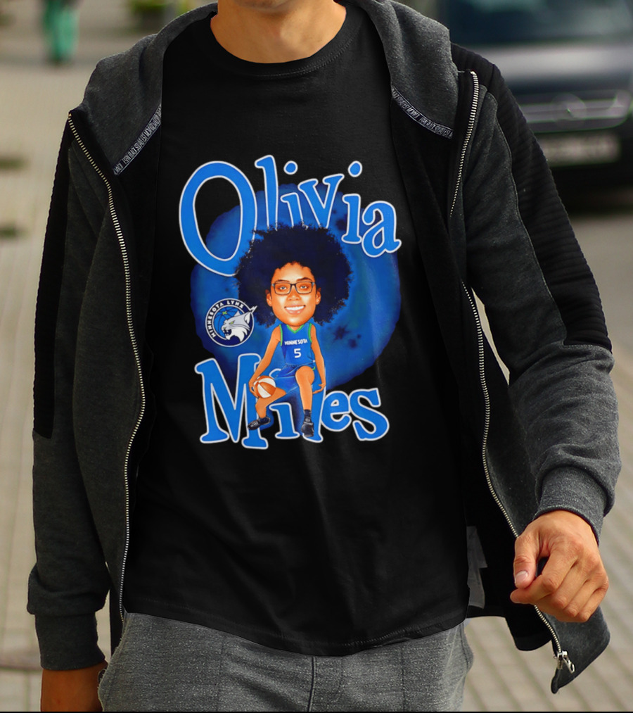 Olivia Miles Minnesota Lynx Basketball Player Caricature T-Shirt