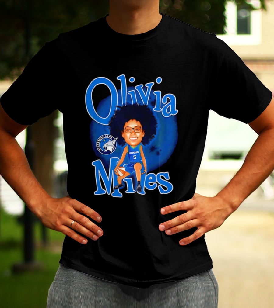 Olivia Miles Minnesota Lynx Basketball Player Caricature T-Shirt