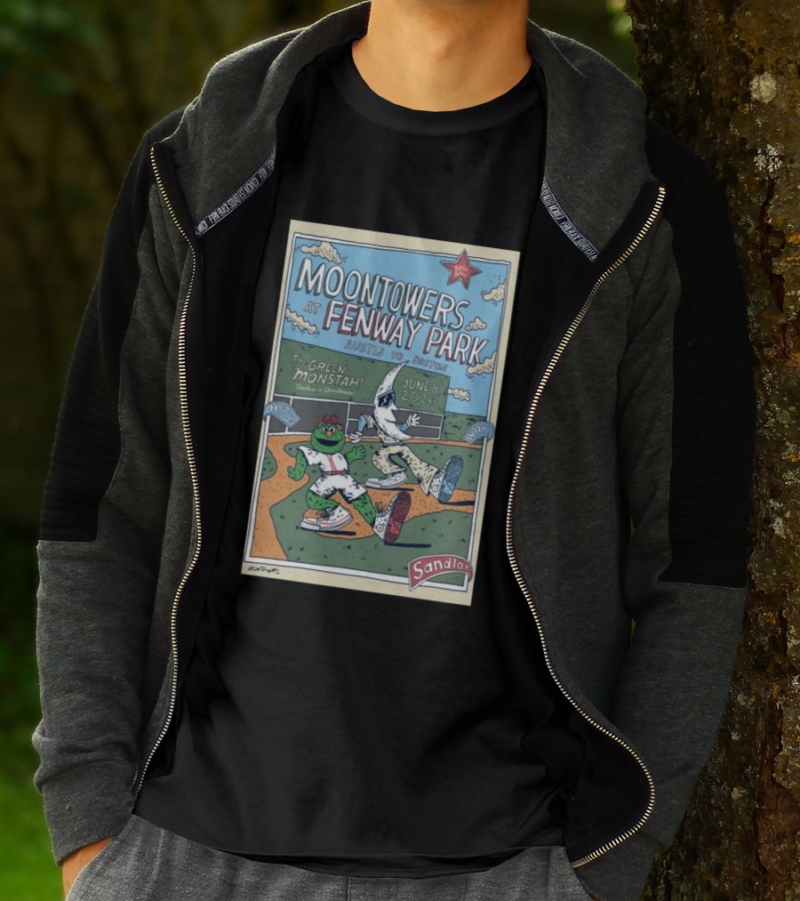 Moontowers At Fenway Park June 8 2026 Austin To Boston The Green Monstah Sandlot T-Shirt