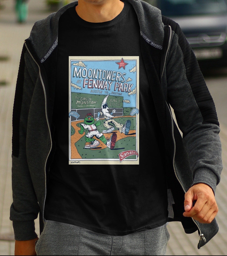 Moontowers At Fenway Park June 8 2026 Austin To Boston The Green Monstah Sandlot T-Shirt