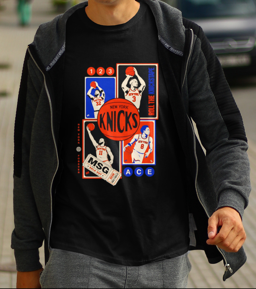 New York Knicks Roll The Knickstape MSG Ace 123 T-Shirt