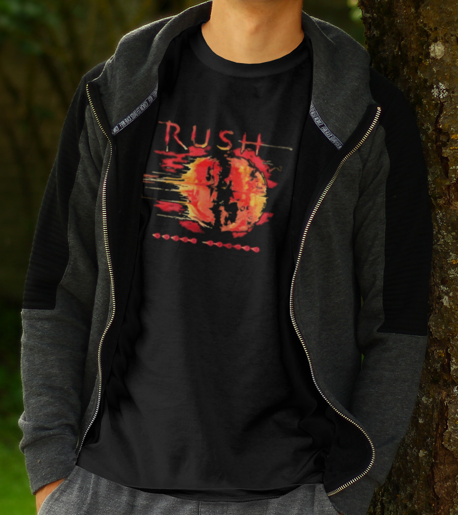 Rush Vapor Trails 2002 Tour Red And Orange Abstract Brushstroke T-Shirt
