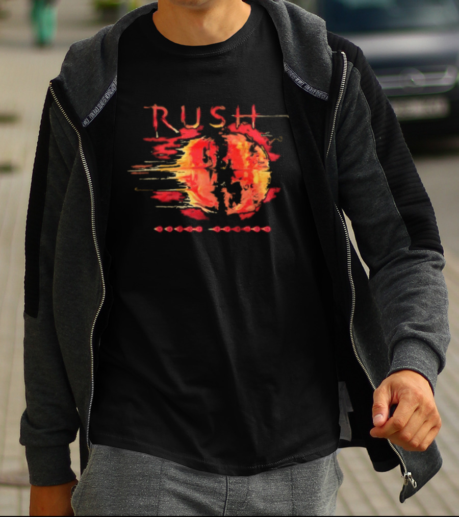 Rush Vapor Trails 2002 Tour Red And Orange Abstract Brushstroke T-Shirt
